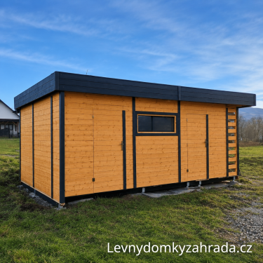 Zahradní domek LEON s dřevníkem o rozměru 3,5 m x 6 m Zahradní domek LEON s dřevníkem o rozměru 3,5 m x 6 m